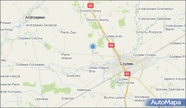 mapa Kolonia Ołdaki-Magna-Brok, Kolonia Ołdaki-Magna-Brok na mapie Targeo